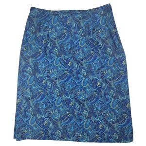 Paul Harris Vintage Blue Paisley High Waisted Pencil Skirt- Size 10‎